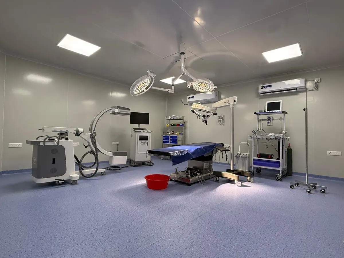 Main OT with C-arm at Mahika Multispeciality Hospital, Guntur