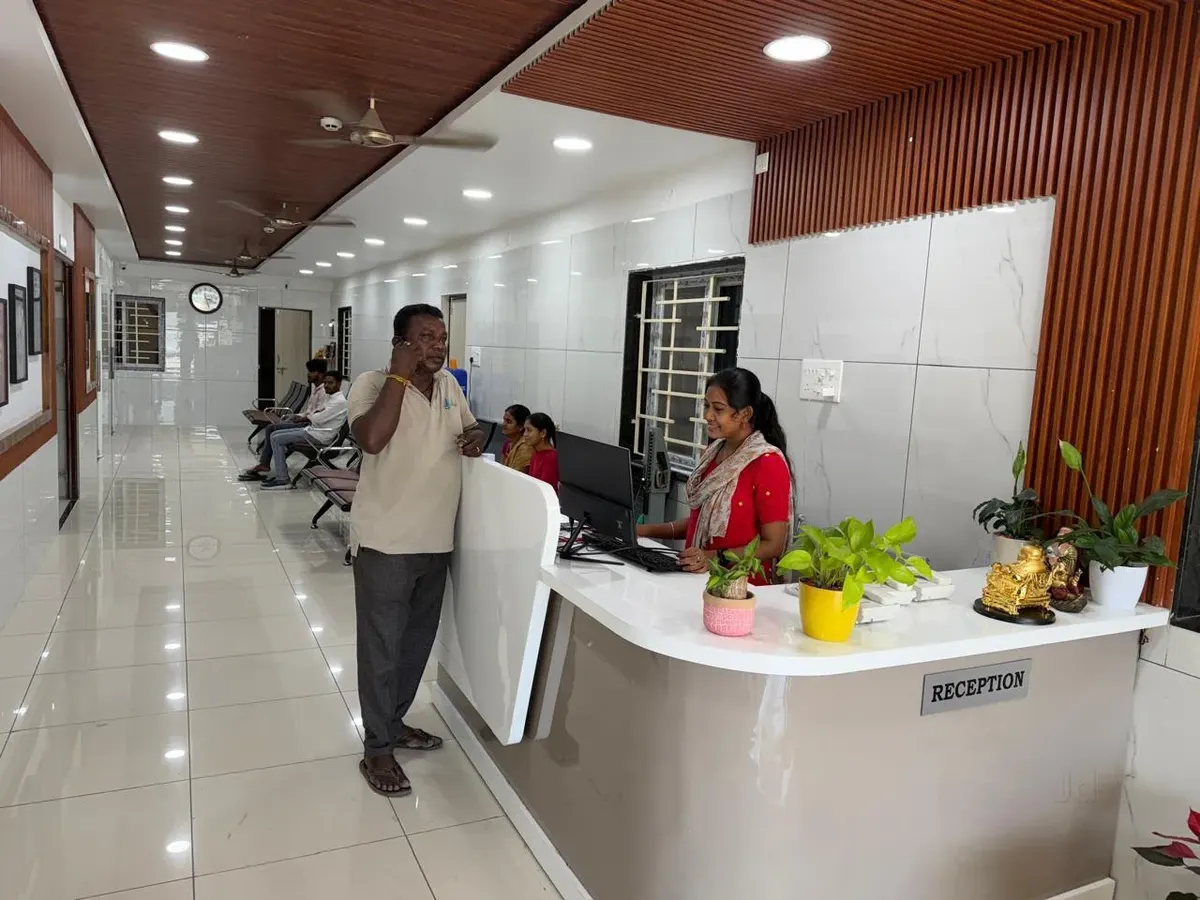 Reception & Welcome Area at Mahika Multispeciality Hospital, Guntur